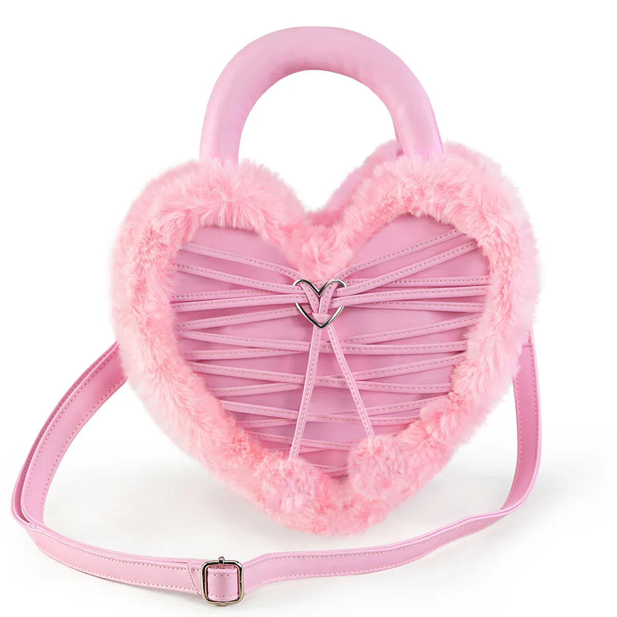 Demonia Faux Fur Heart-Shaped Purse Main image