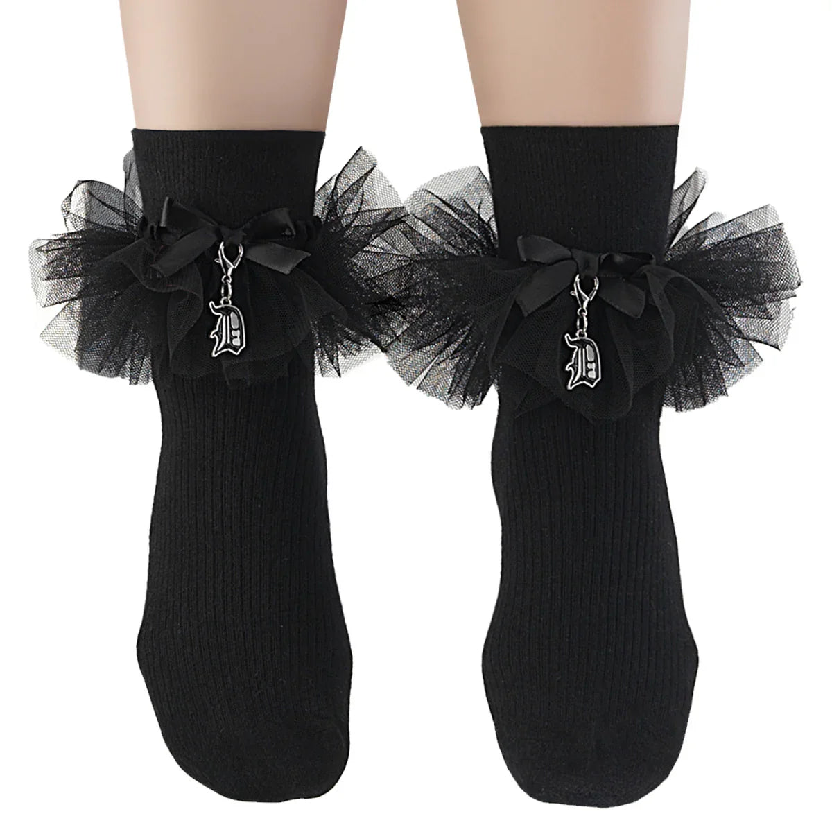 Ruffle "D" Charm Socks Main image