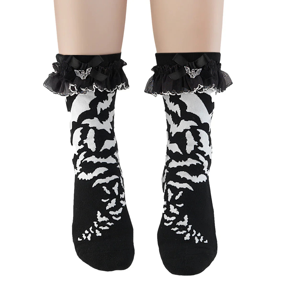 Ruffle Bat Print Socks Main image